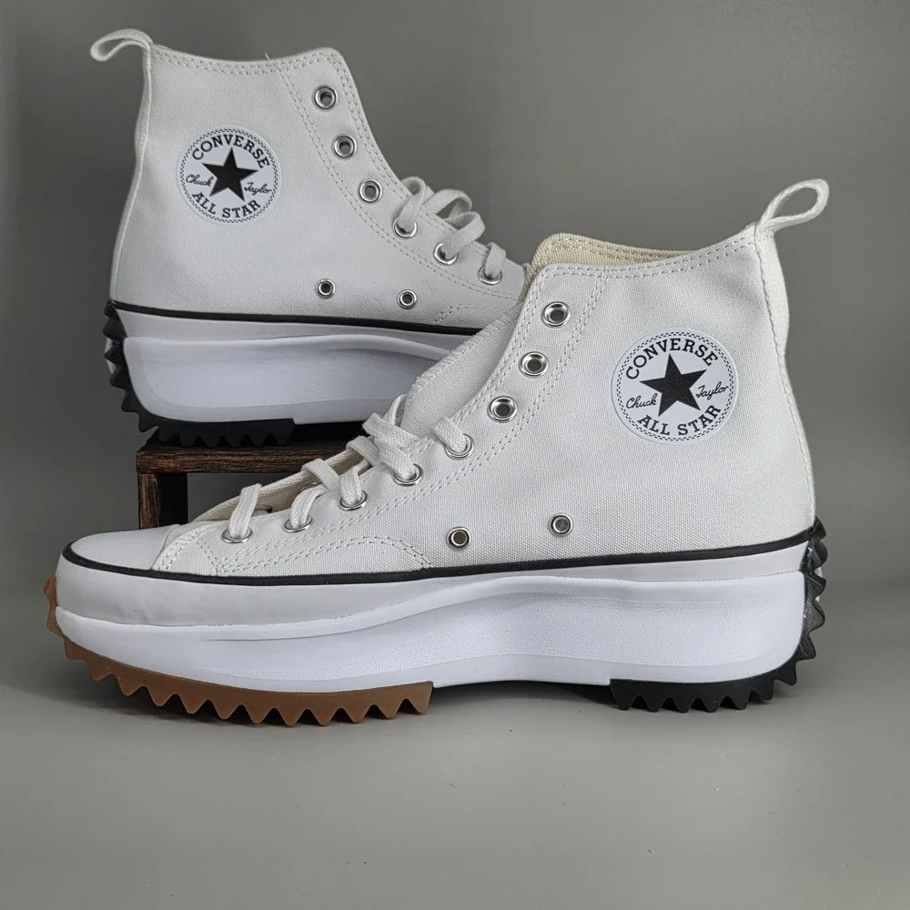 Converse Run Star Hike Hi Mens 9 Womens 10.5 White‎ Platform Chunky Streetwear